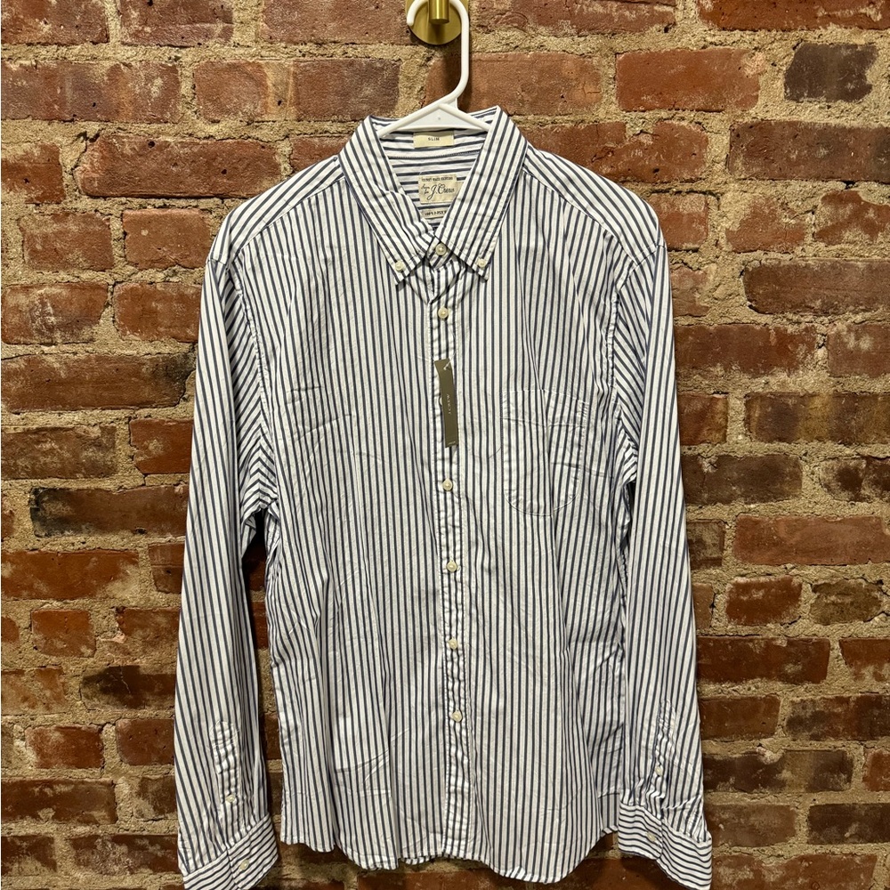 J Crew | Purple Stripes | Slim Fit | Cotton Poplin | NWT
